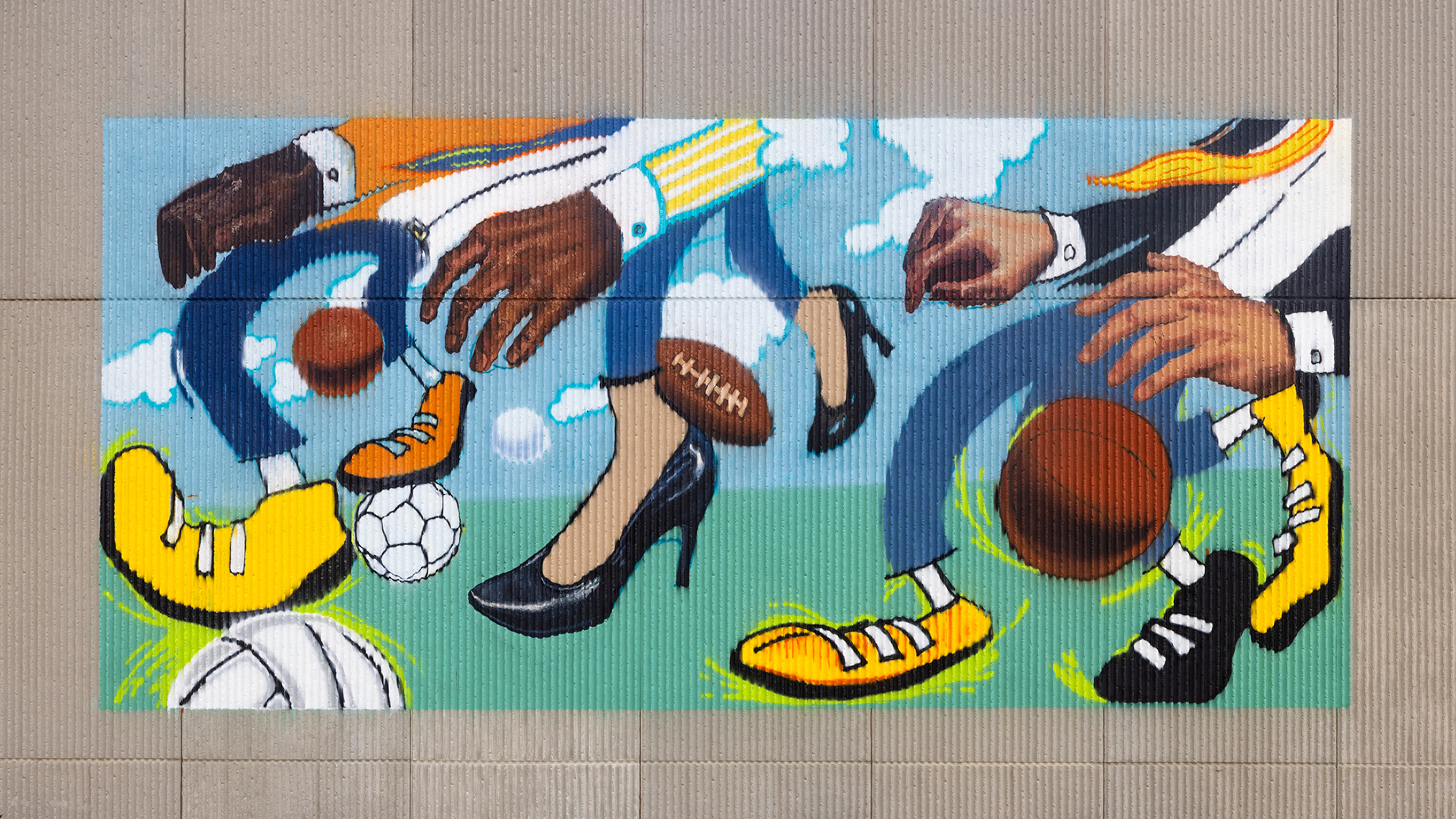Work and Play mural by Alejandro Giraldo